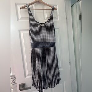 Meadow Rue Navy & White Striped Sleeveless Mini Dress